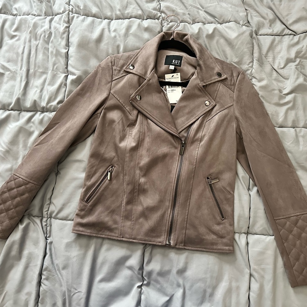 Kut from the Kloth Marlowe Faux Suede
Moto Jacket